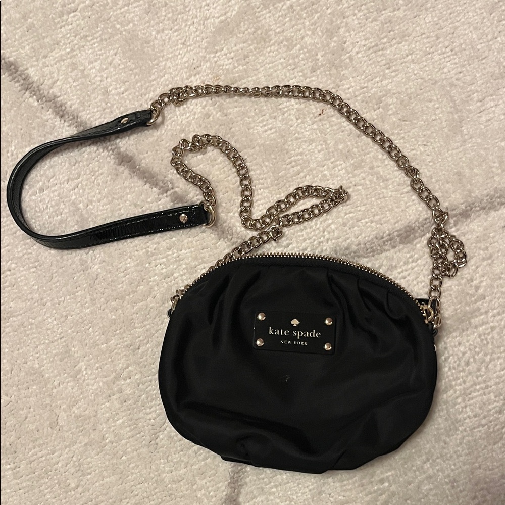 Kate Spade Black Crossbody Bag with Gold Chain